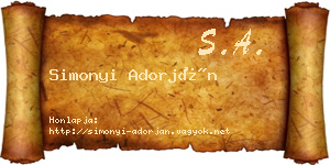 Simonyi Adorján névjegykártya